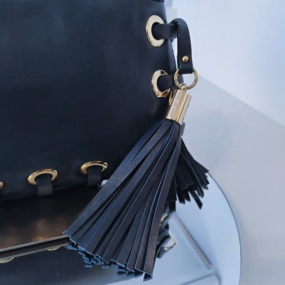 EUC Michael Kors Crossbody - Blue Leather w/Tassel (MSRP $328) - Picture 10 of 14